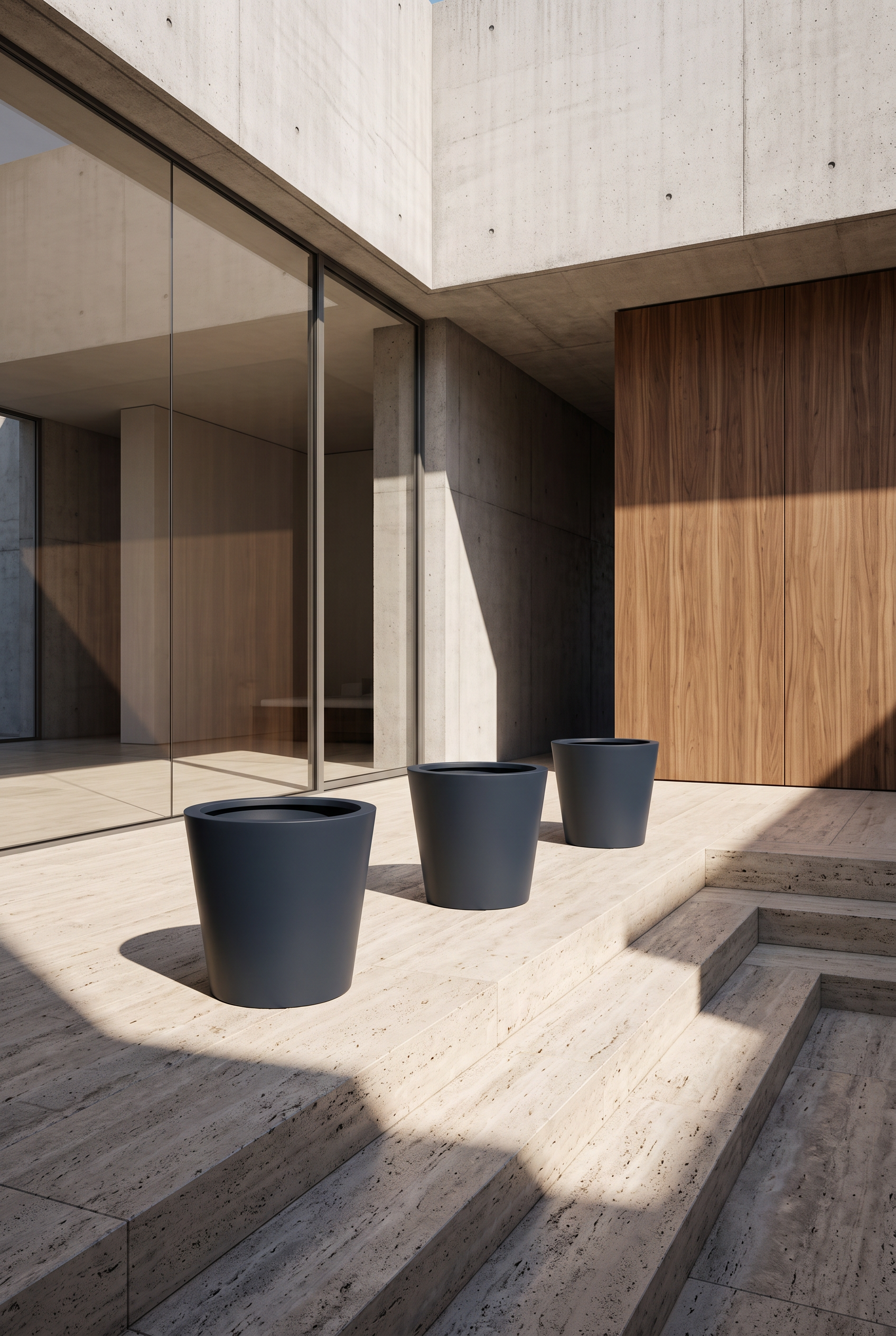 Pietro Wellington forms in a minimal contemporary courtyard